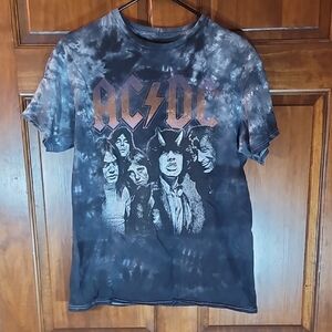 AC/DC Black and Gray Tie-Dye Shirt